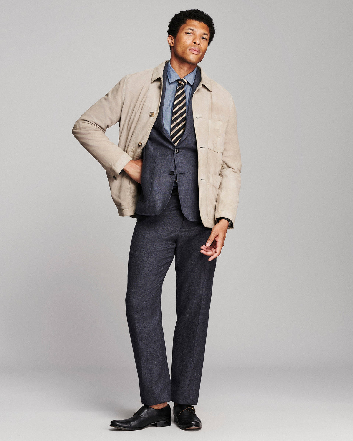 Colbert Waxed Suede Chore Coat