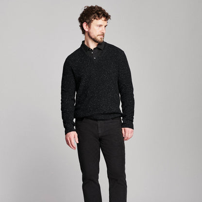 Billy Reid Long Sleeve Herringbone Polo