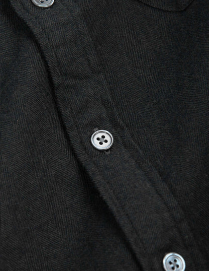 Rivay Cortina Brushed Cotton Camp Shirt in Dark Olive
