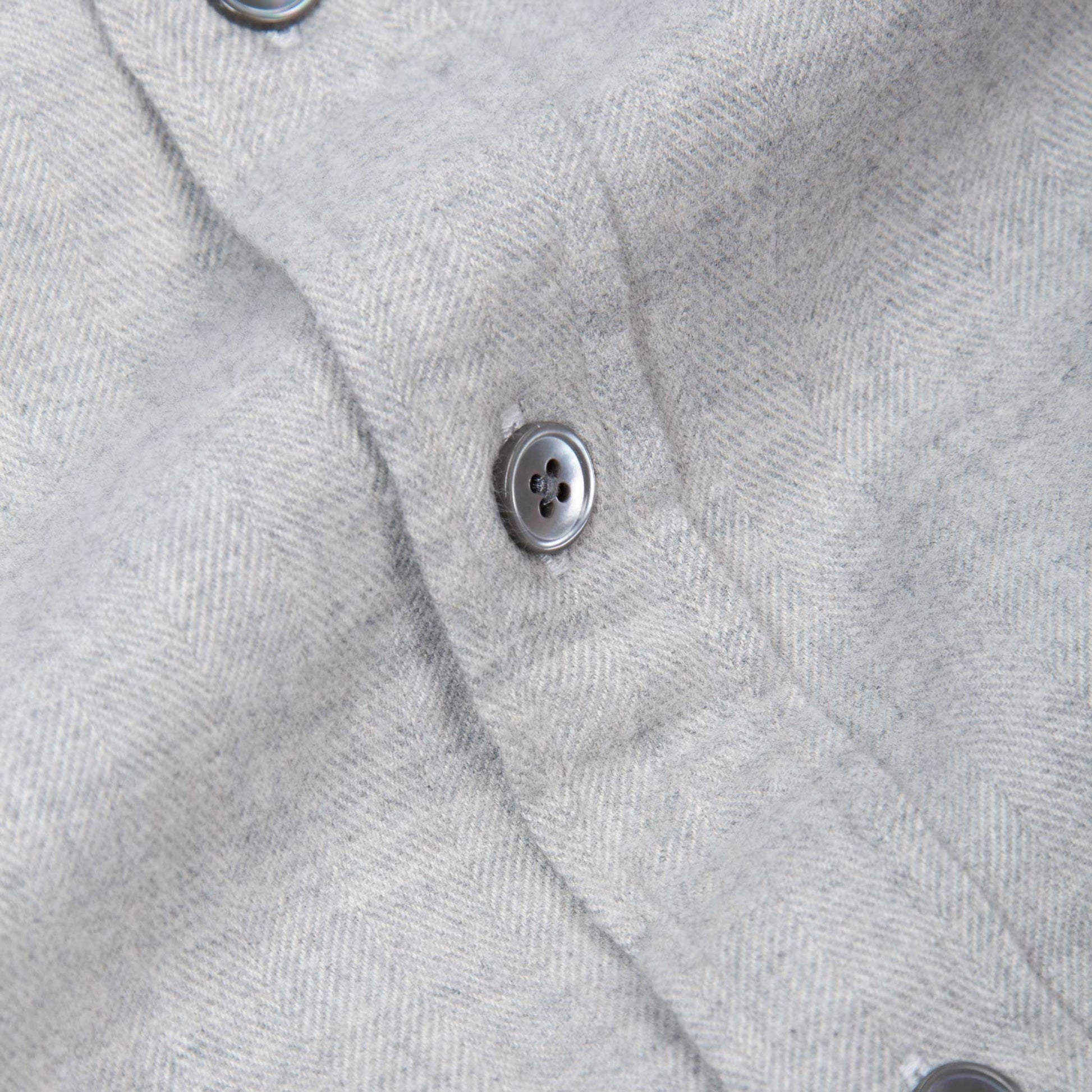 Rivay Cortina Brushed Cotton Camp Shirt in Light Grey