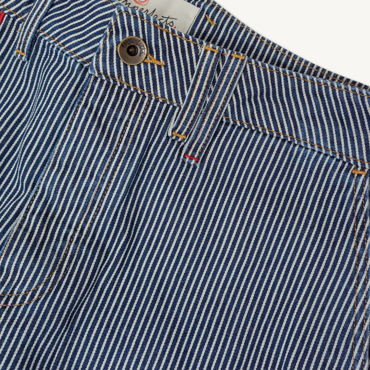 Courier Pant Sharp Fit in Indigo Hickory Stripe