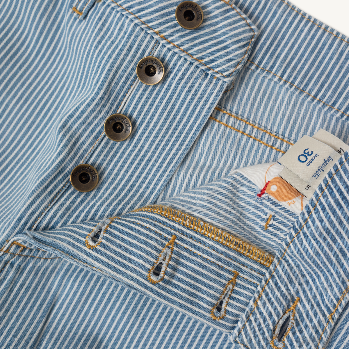Courier Pant Sharp Fit in Indigo Hickory Stripe