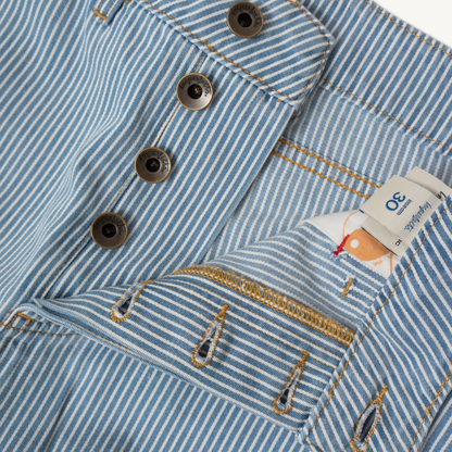 Courier Pant Sharp Fit in Indigo Hickory Stripe