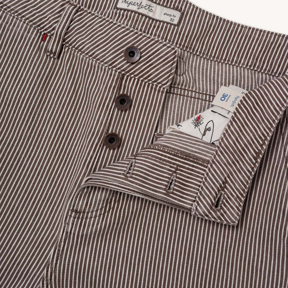 Courier Pant Sharp Fit in Coyote Hickory Stripe