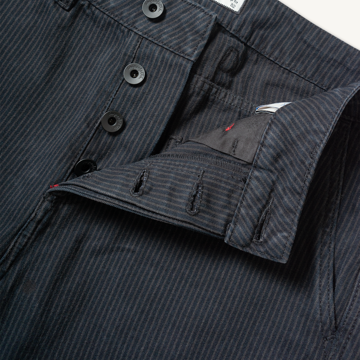 Courier Pant Sharp Fit in Indigo Hickory Stripe