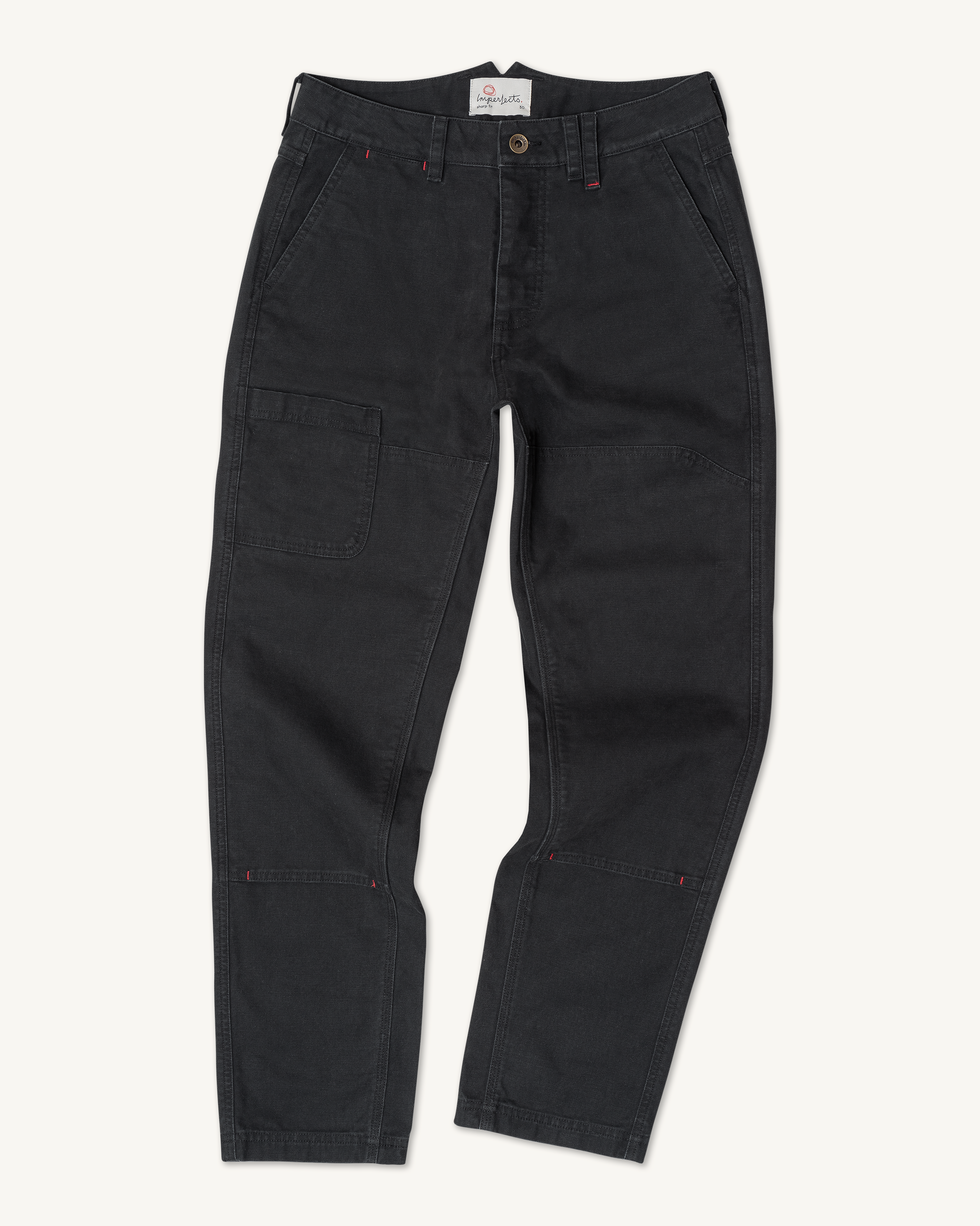 Imperfects Courier Pant Sharp Fit in Craft Canvas Obsidian