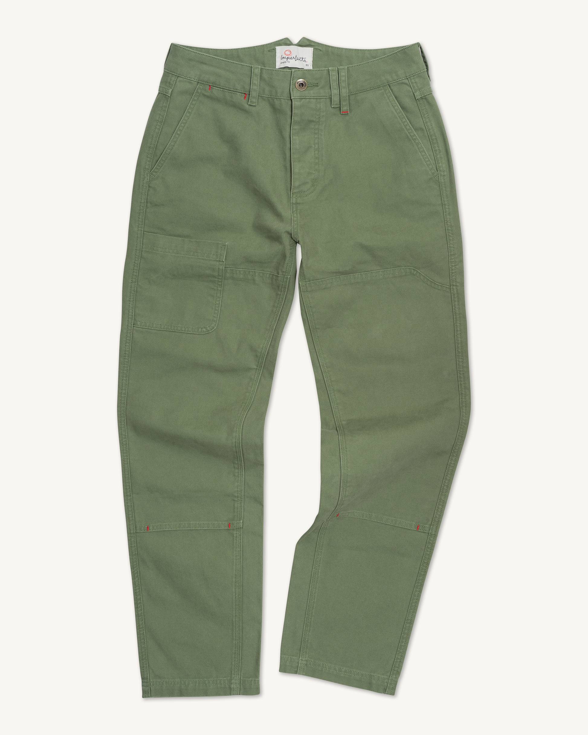 Imperfects Courier Pant Sharp Fit in Craft Canvas Olive