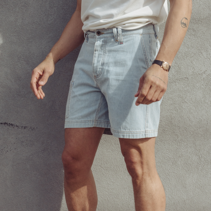 Courier Short in Indigo Hickory Stripe