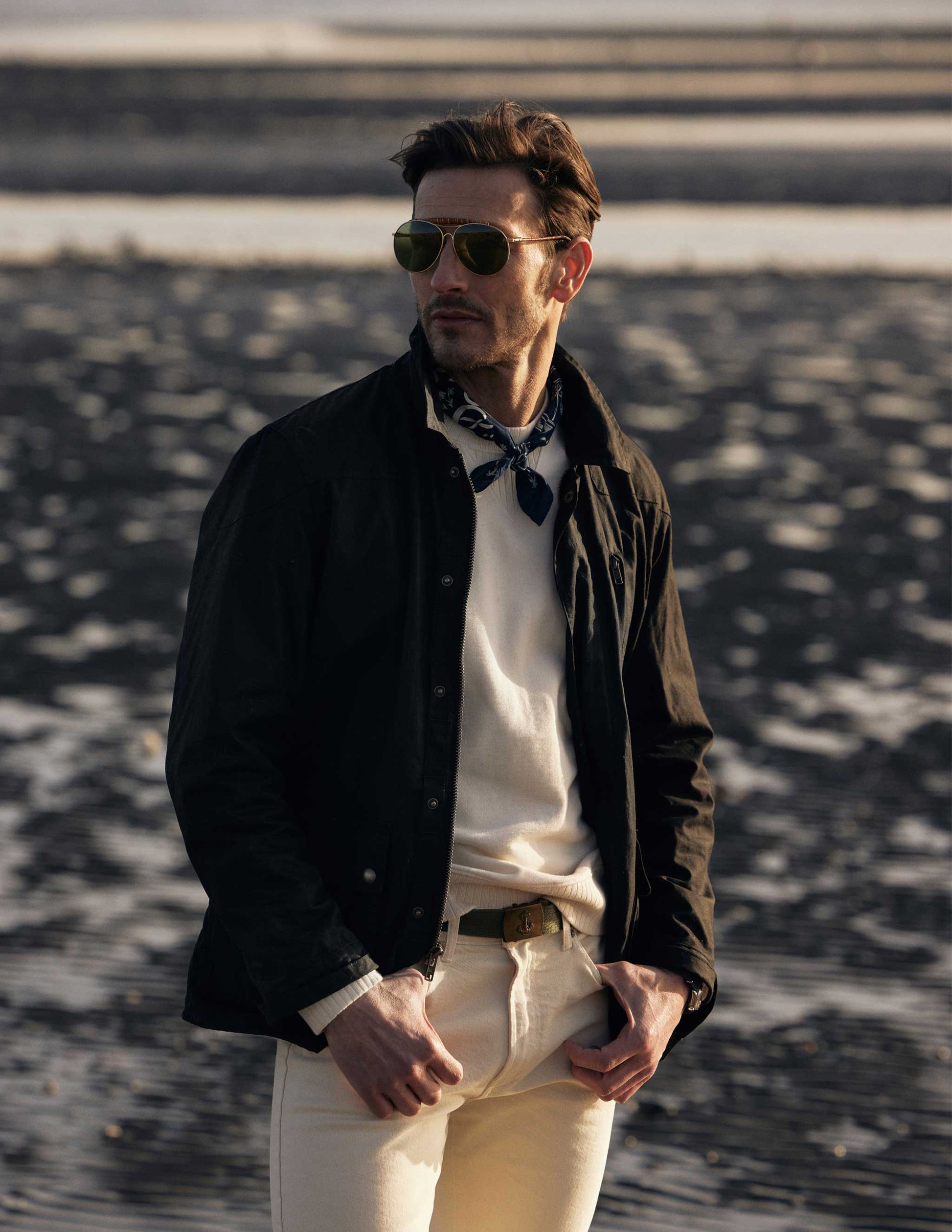 RIVAY Delaney Waxed Cotton Field Jacket Black
