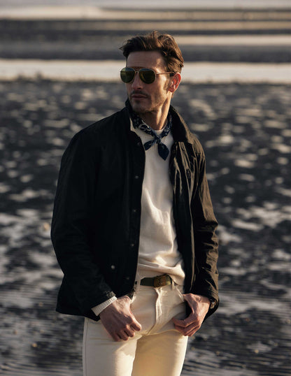 RIVAY Delaney Waxed Cotton Field Jacket Black