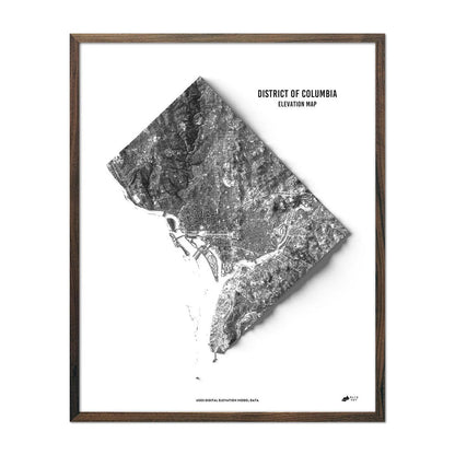 Washington D.C. Elevation Map Walnut