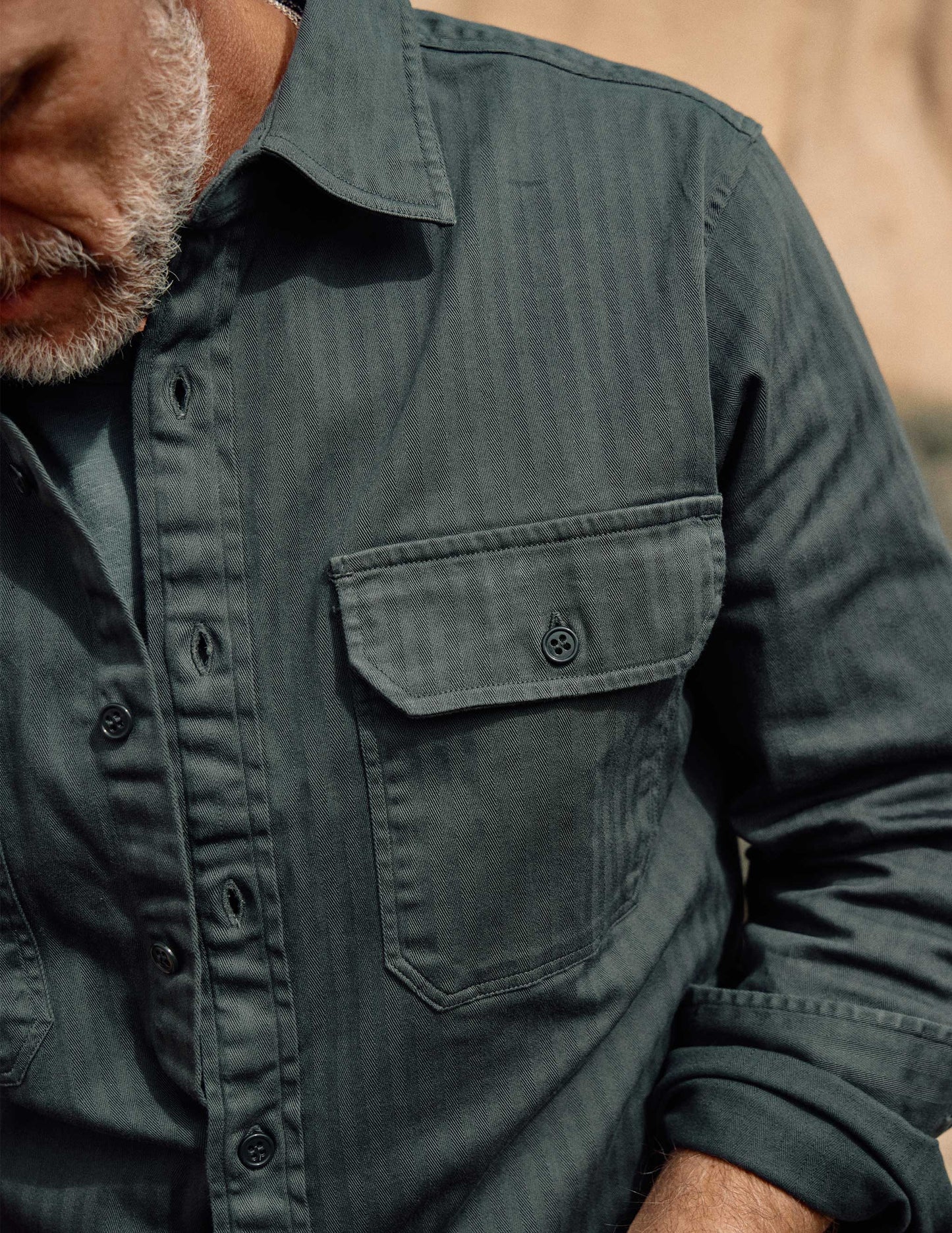 Enfield Officer's Shirt in Faded Black