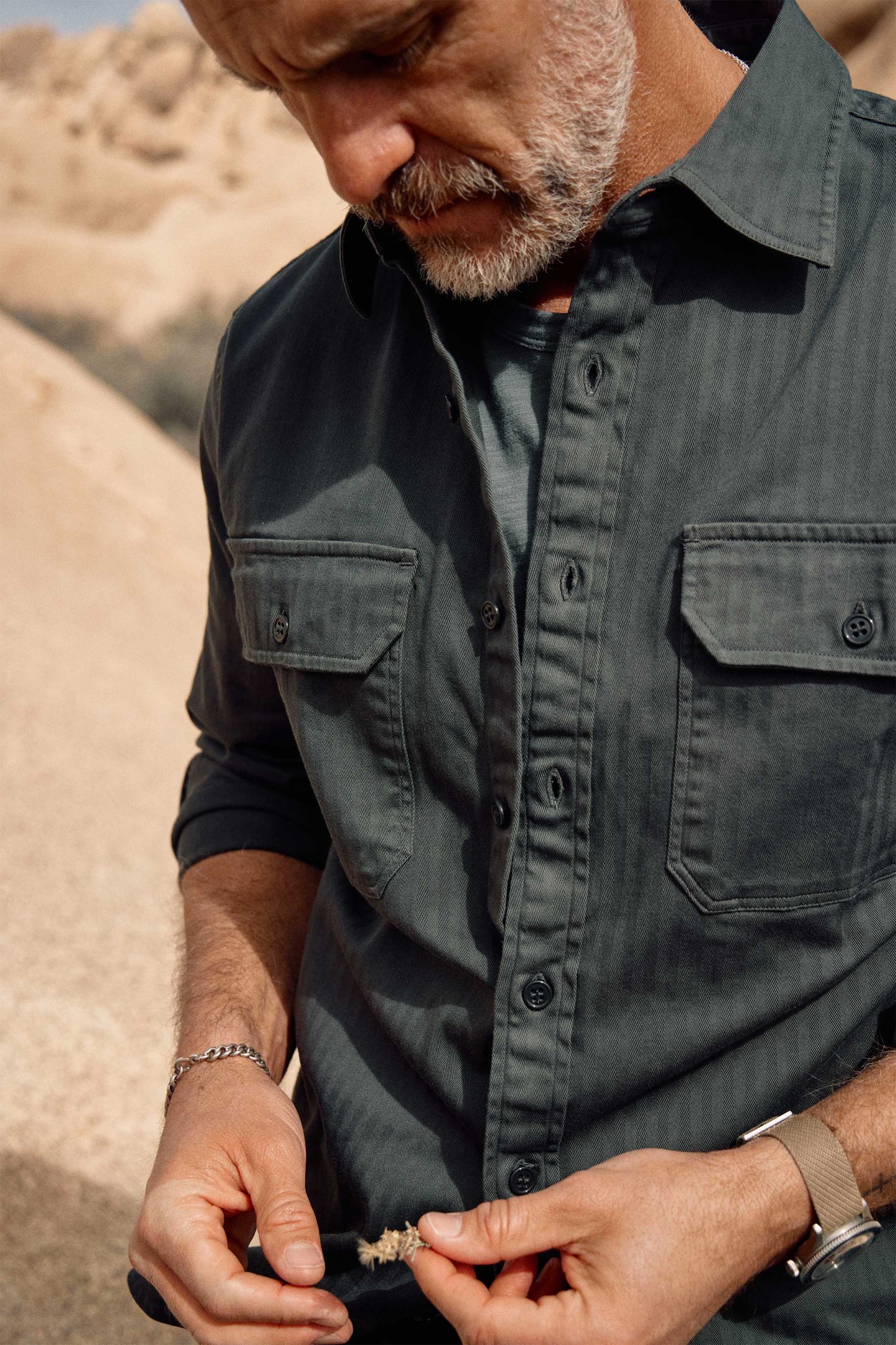 Enfield Officer's Shirt in Faded Black