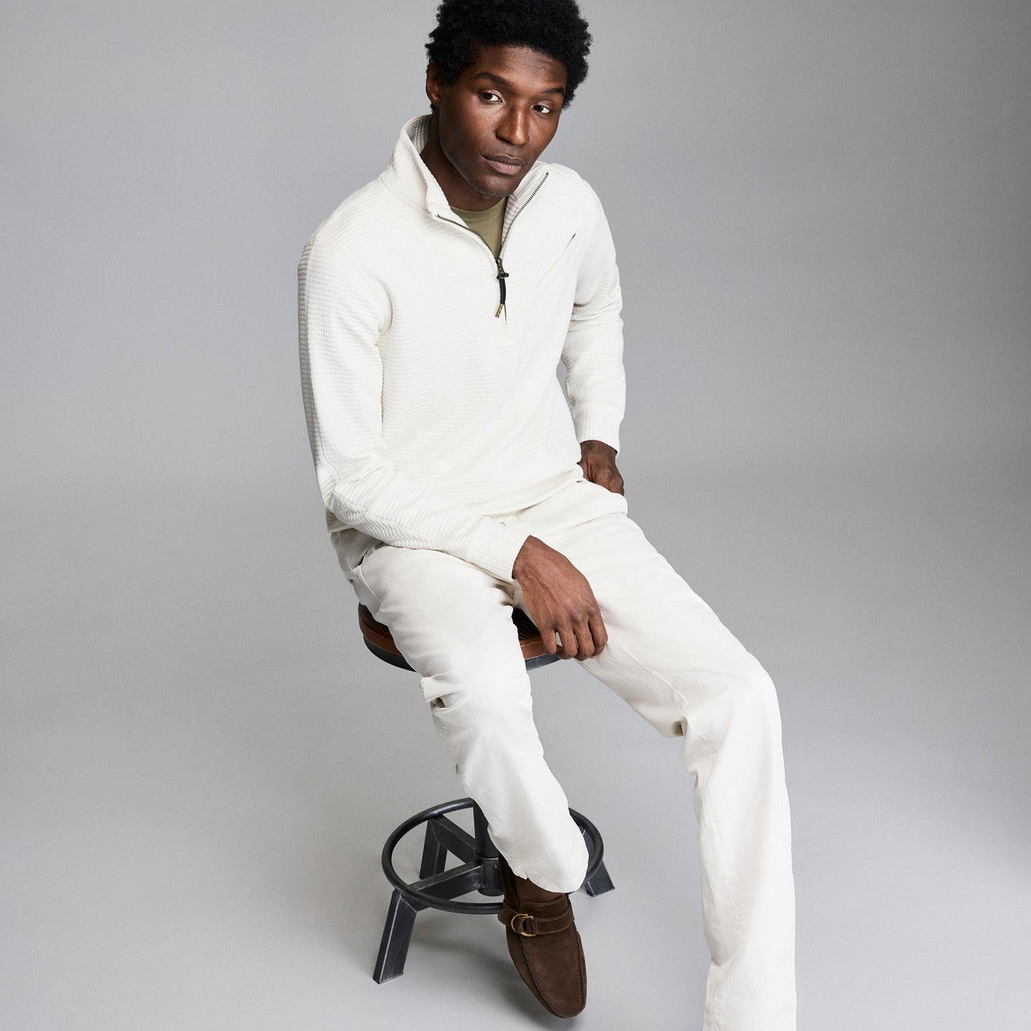 Billy Reid Quilted Half Zip