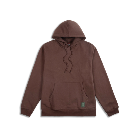 Topo Designs Alpine High Label Hoodie - Dark Brown