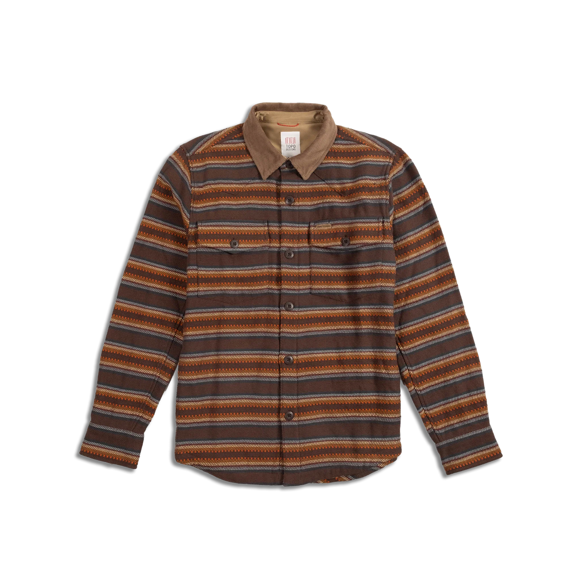 Topo Designs Mountain Shirt Jacket - Dark Brown Stripe