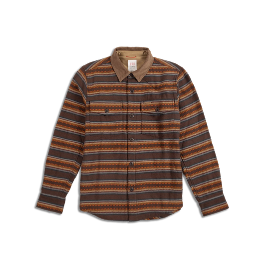 Topo Designs Mountain Shirt Jacket - Dark Brown Stripe