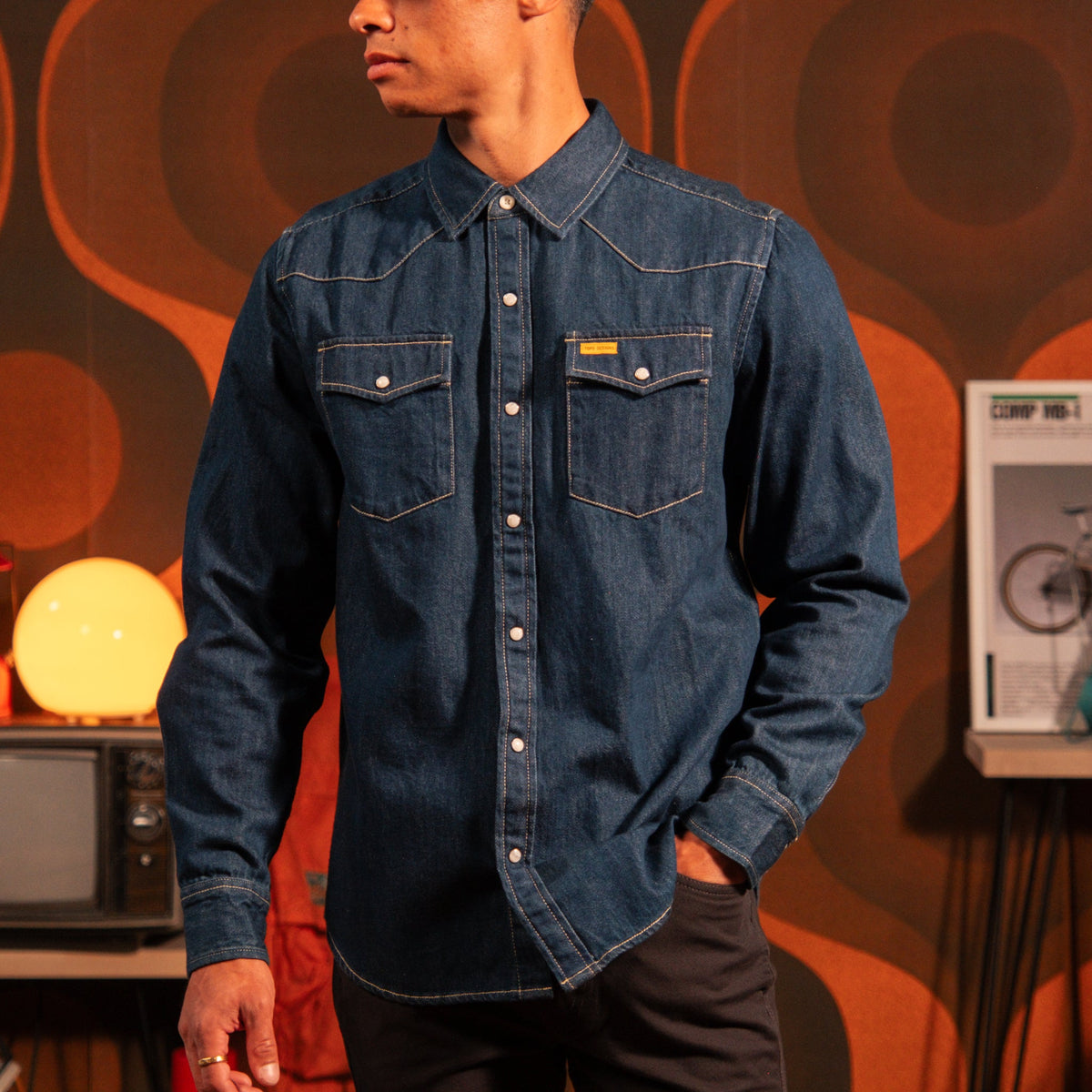 Topo Designs Mountain Shirt Long Sleeve Denim