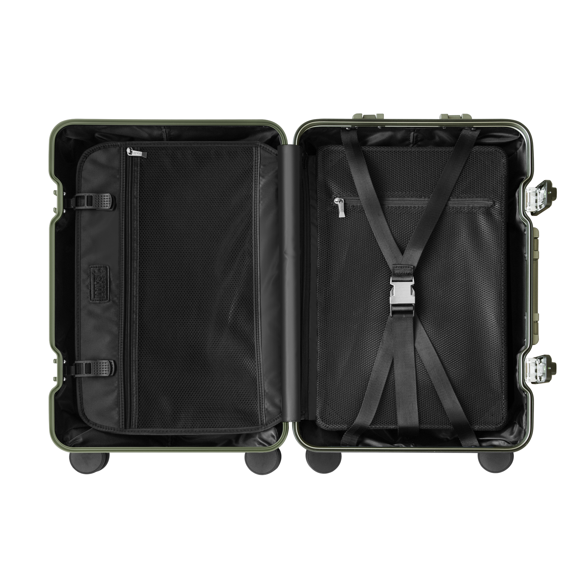TREVA Aluminum Army Green Suitcase