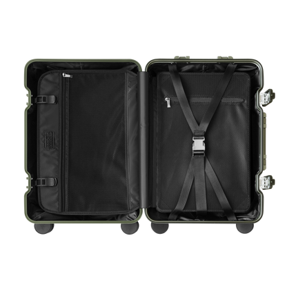 TREVA Aluminum Army Green Suitcase