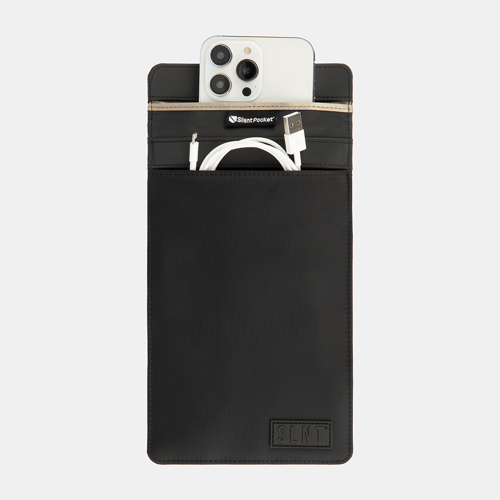 SLNT Faraday Phone Sleeve Medium Plus Black Weatherproof Nylon