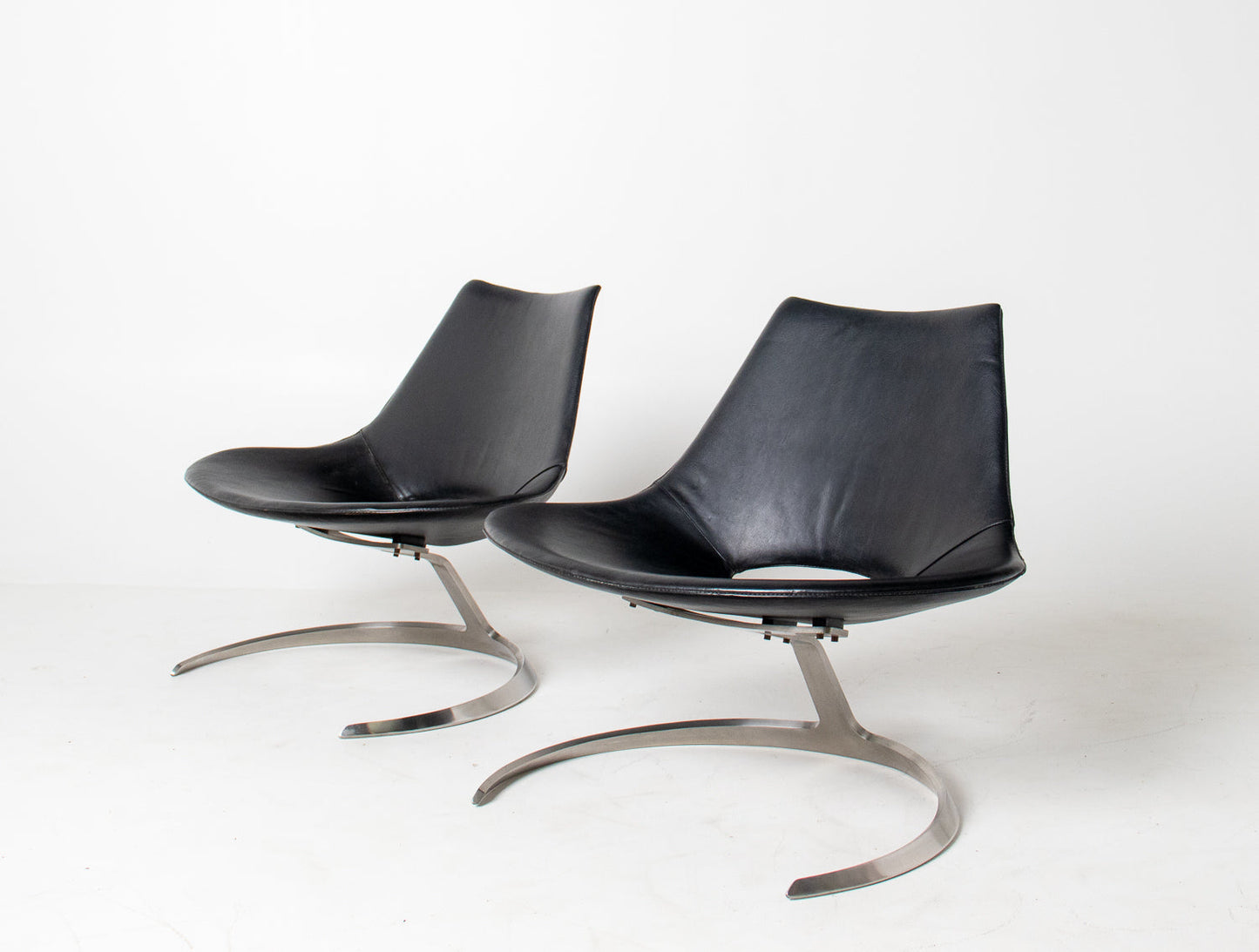 Pair of "Scimitar" Lounge Chairs by Preben Fabricius and Jørgen Kastholm