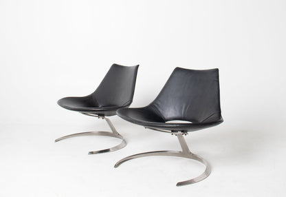 Pair of "Scimitar" Lounge Chairs by Preben Fabricius and Jørgen Kastholm