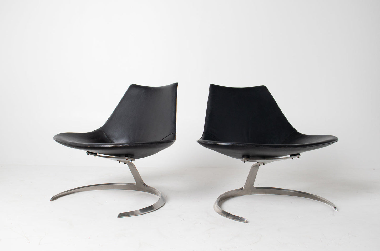 Pair of "Scimitar" Lounge Chairs by Preben Fabricius and Jørgen Kastholm