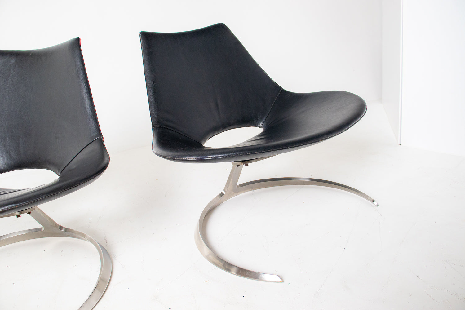 Pair of "Scimitar" Lounge Chairs by Preben Fabricius and Jørgen Kastholm