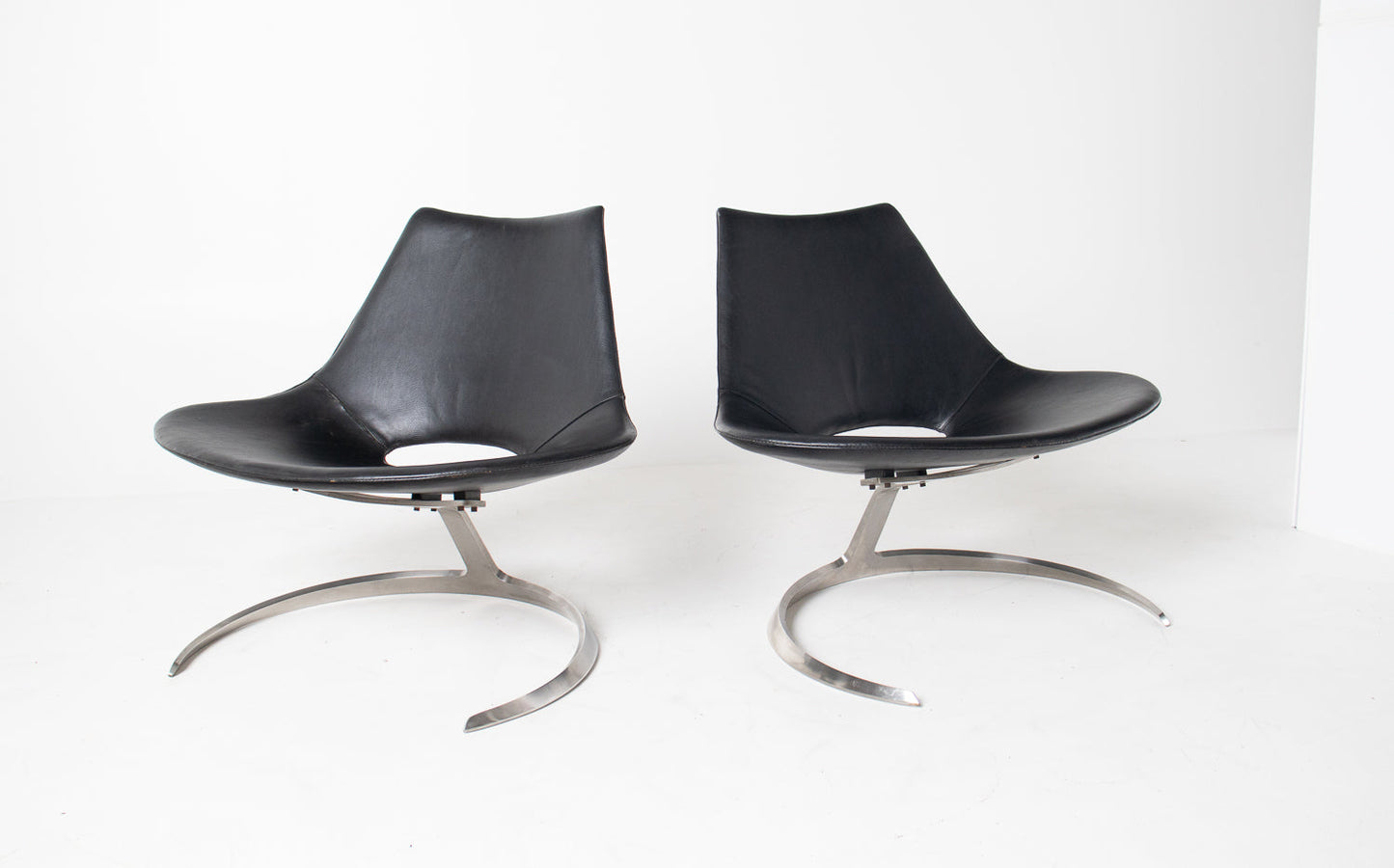 Pair of "Scimitar" Lounge Chairs by Preben Fabricius and Jørgen Kastholm