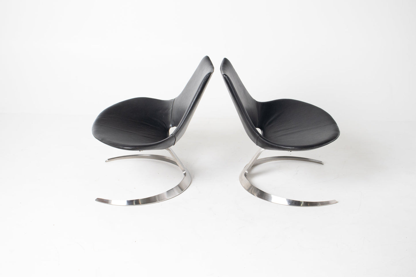 Pair of "Scimitar" Lounge Chairs by Preben Fabricius and Jørgen Kastholm