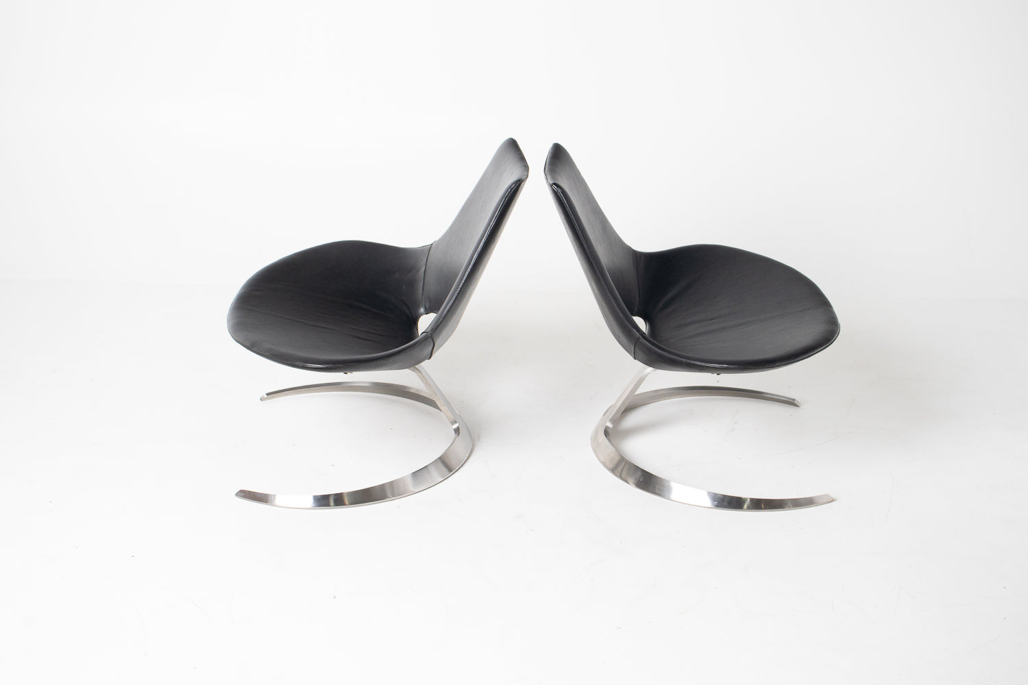 Pair of "Scimitar" Lounge Chairs by Preben Fabricius and Jørgen Kastholm