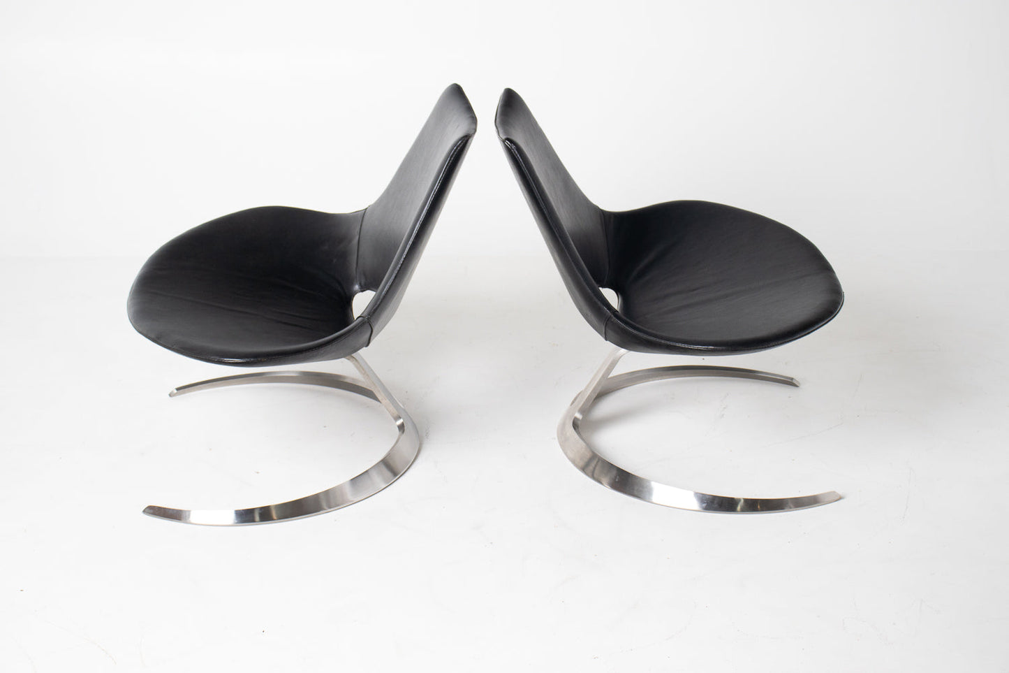 Pair of "Scimitar" Lounge Chairs by Preben Fabricius and Jørgen Kastholm