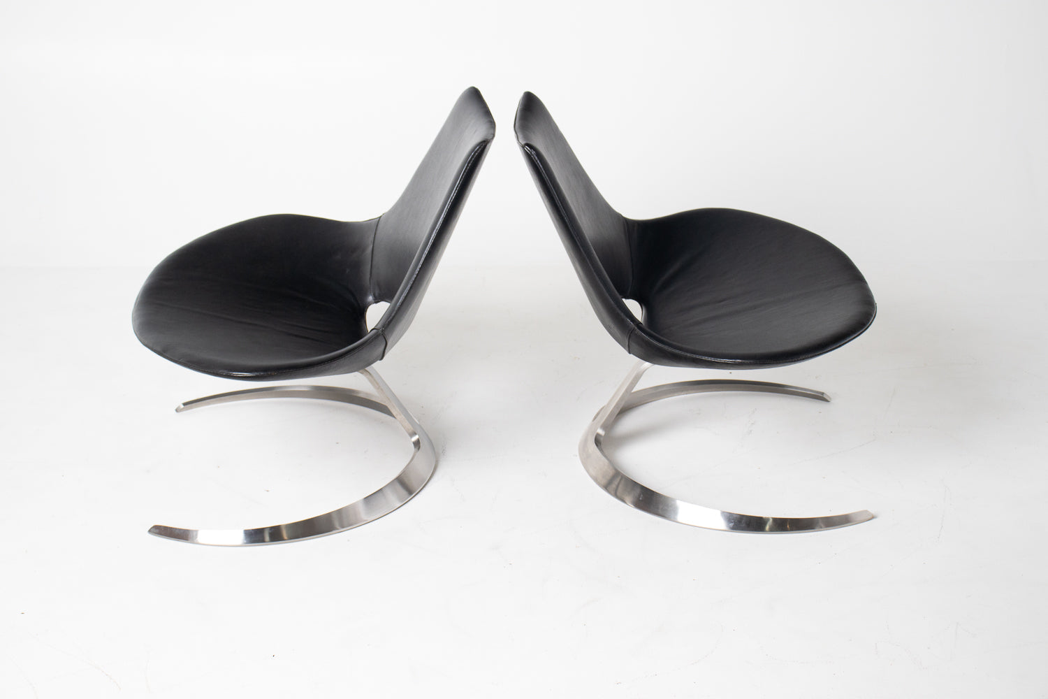 Pair of "Scimitar" Lounge Chairs by Preben Fabricius and Jørgen Kastholm