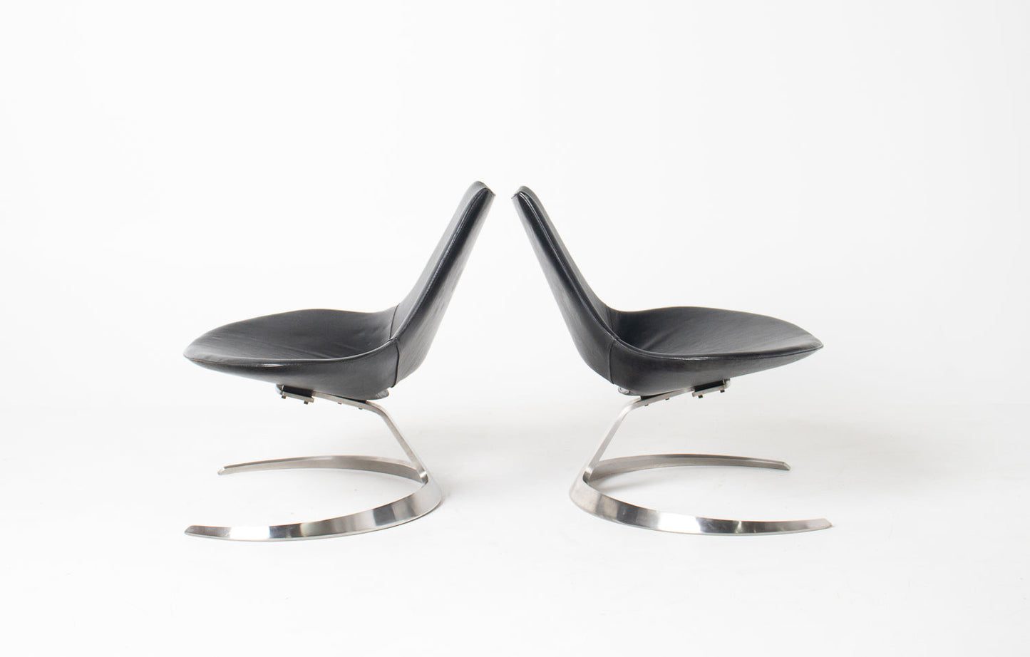 Pair of "Scimitar" Lounge Chairs by Preben Fabricius and Jørgen Kastholm