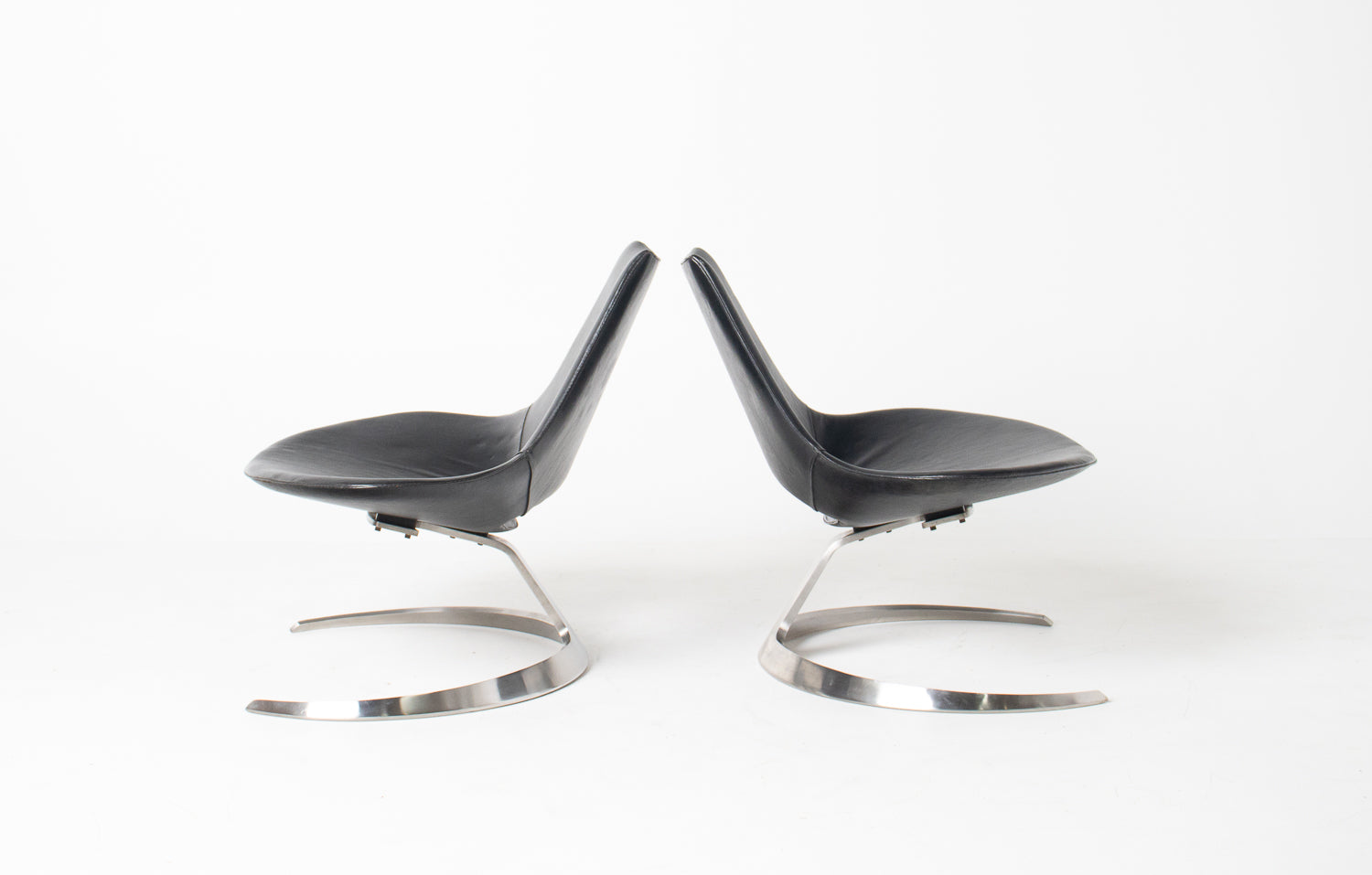 Pair of "Scimitar" Lounge Chairs by Preben Fabricius and Jørgen Kastholm