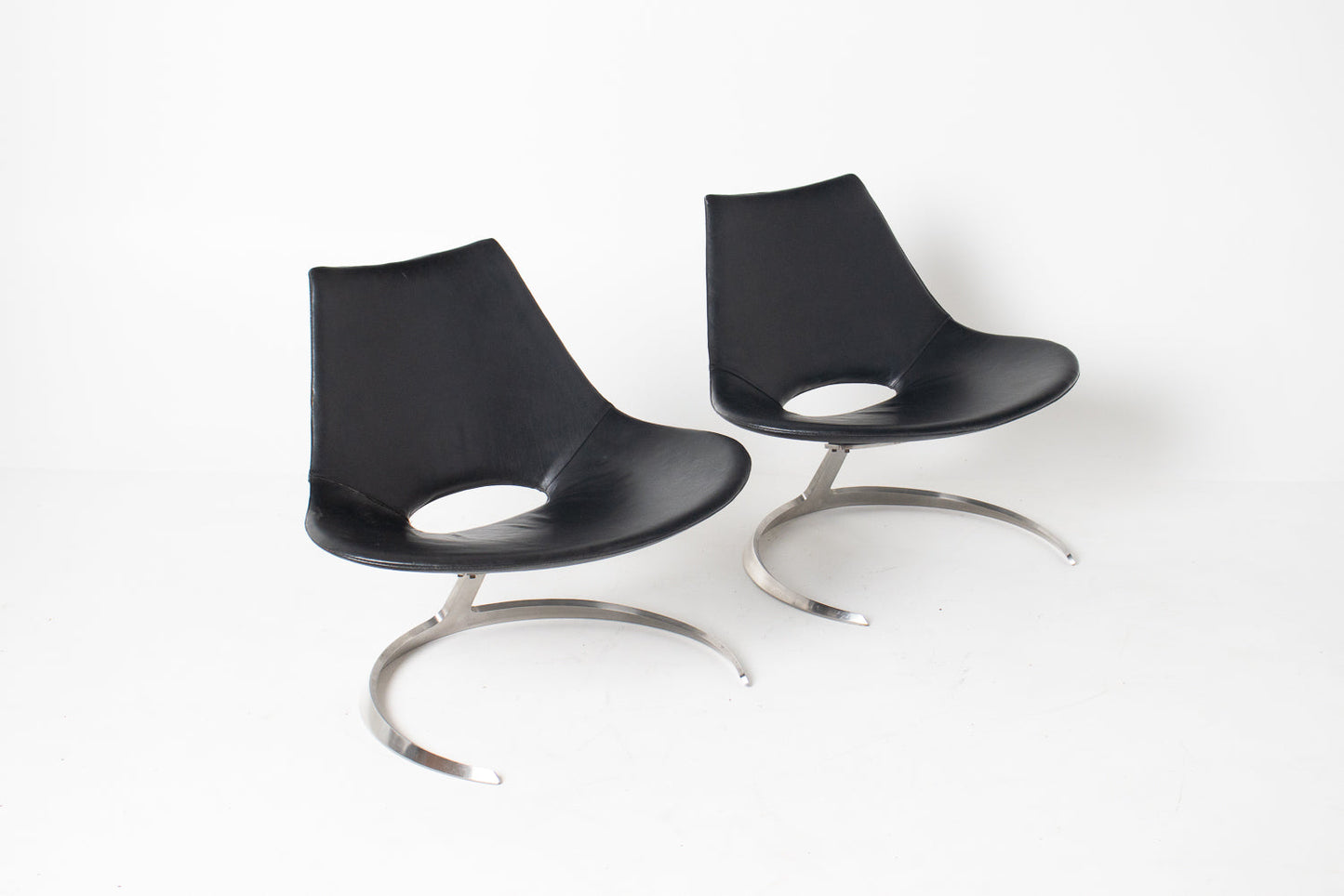 Pair of "Scimitar" Lounge Chairs by Preben Fabricius and Jørgen Kastholm