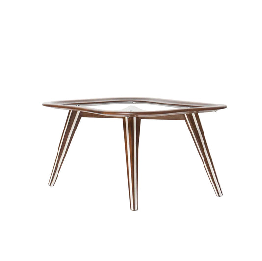 Filippo Chissotti Biomorphic Walnut & Glass Cocktail Table