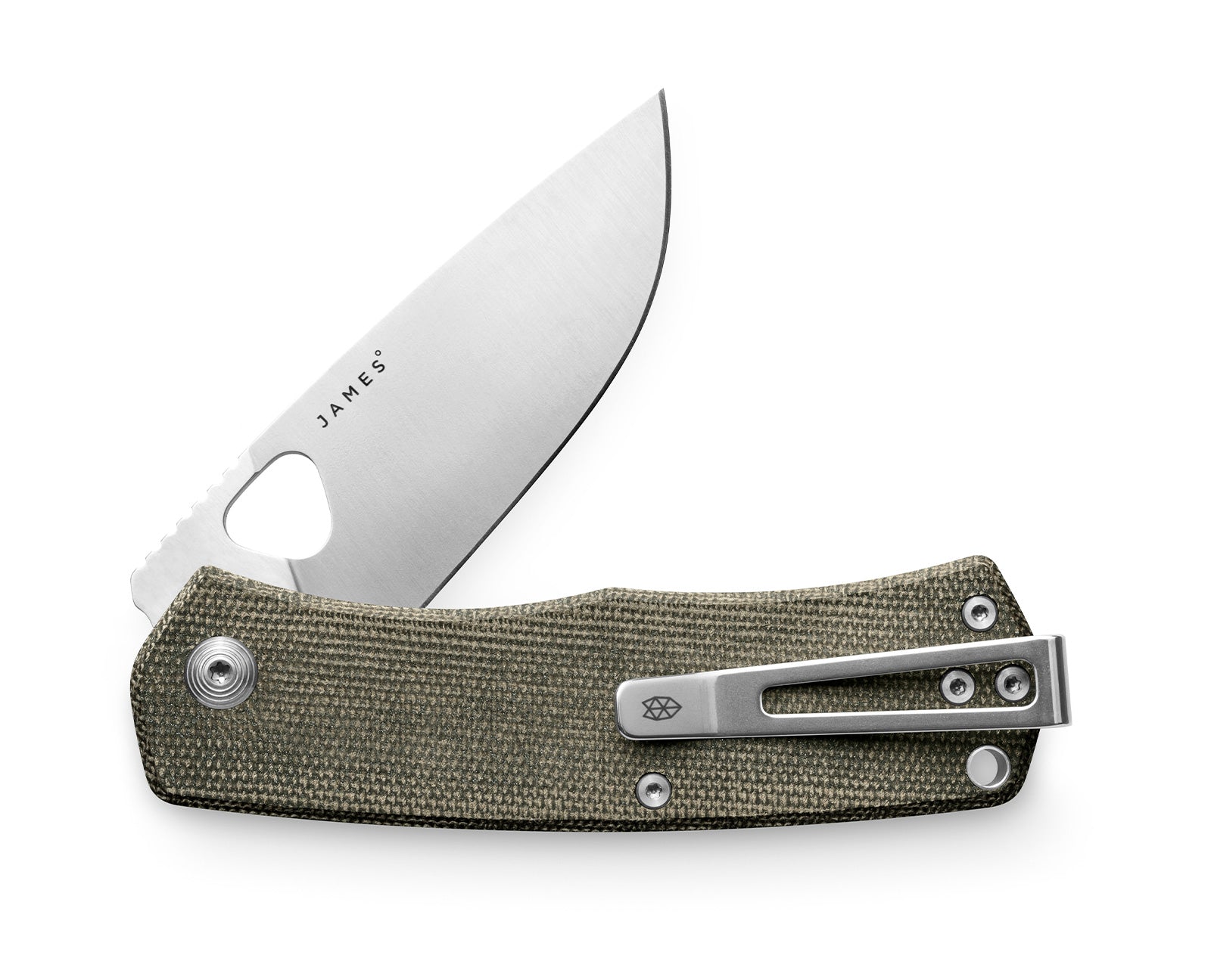 James Brand The Folsom Knife OD Green Micarta + Stainless Straight