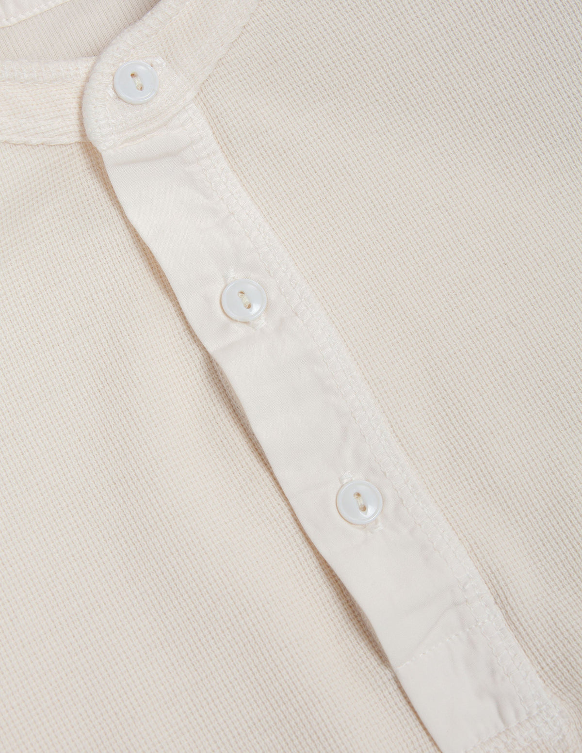 Gibson Waffle Henley in Antique White
