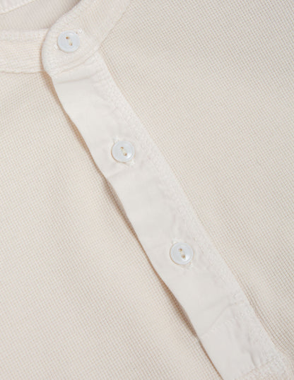 Gibson Waffle Henley in Antique White