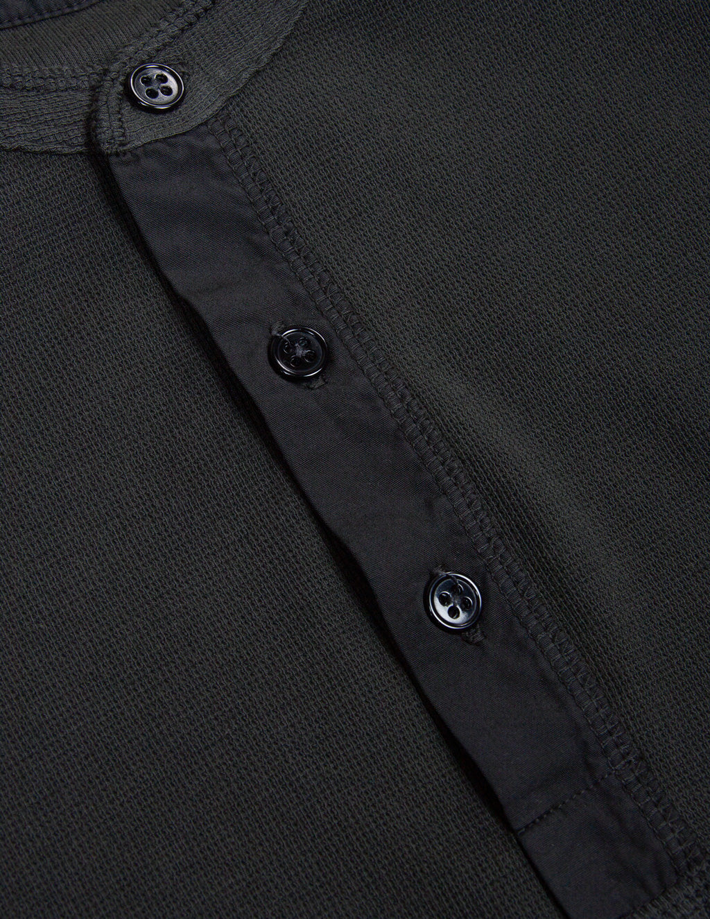 Rivay Gibson Waffle Henley in Vintage Black