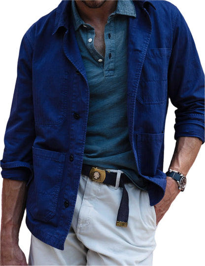 Rivay Indigo Slub Jersey Polo