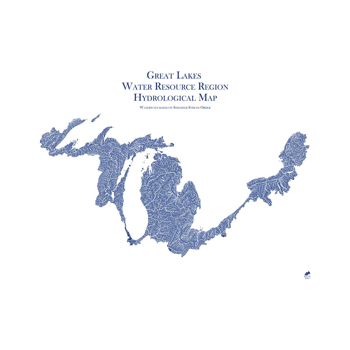 Great Lake Regional Hydrological Map Blue