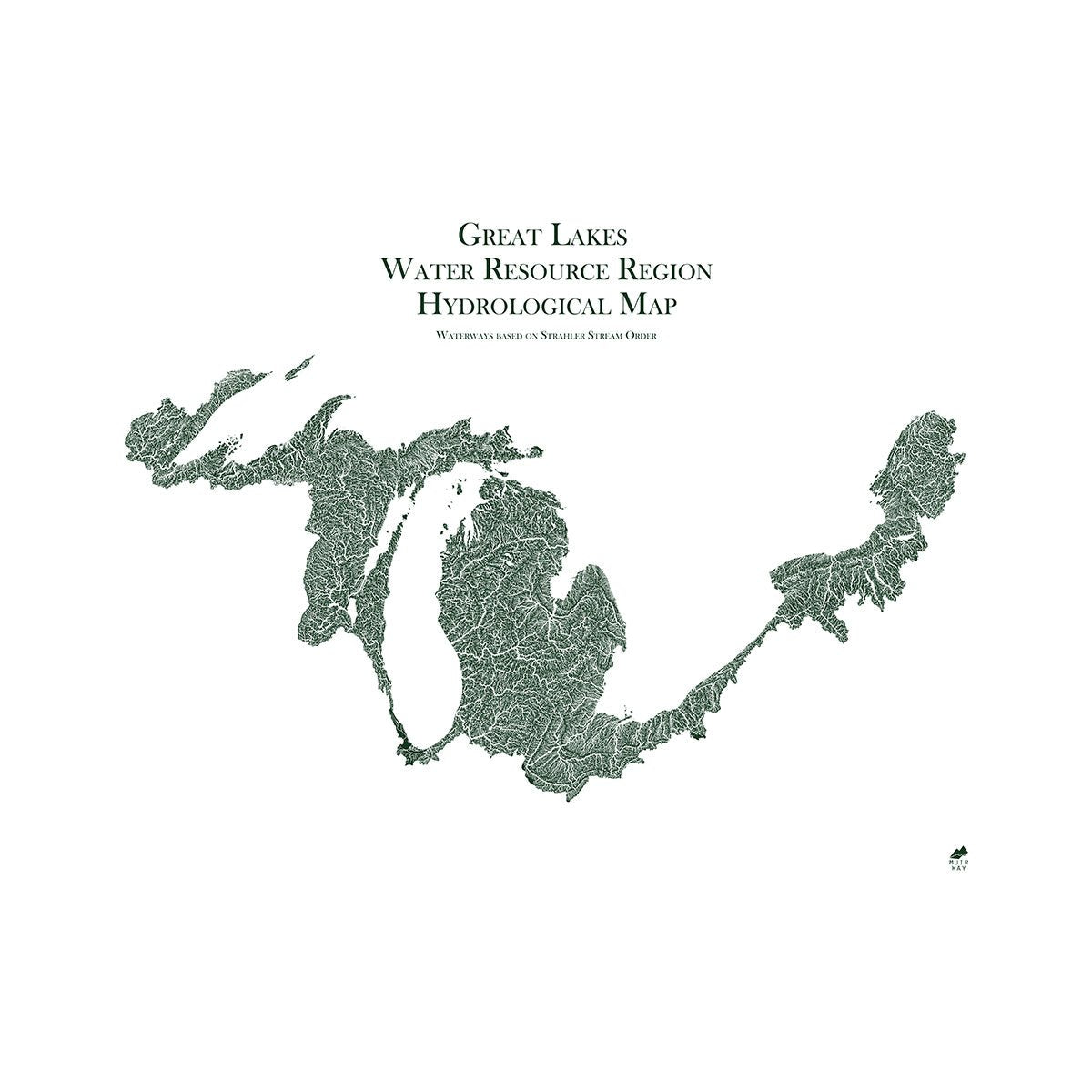 Great Lake Regional Hydrological Map Green