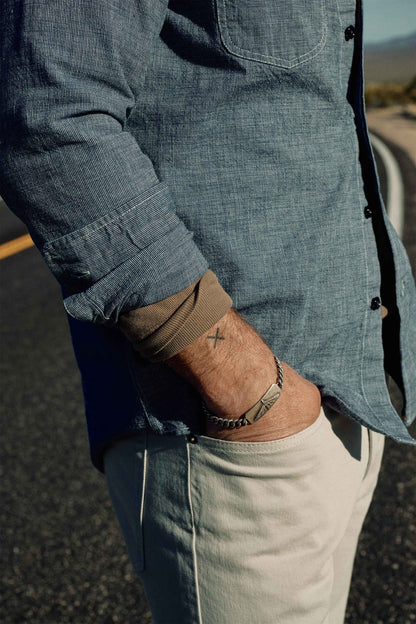 Hawker Indigo End-on-End Camp Shirt in Medium Wash