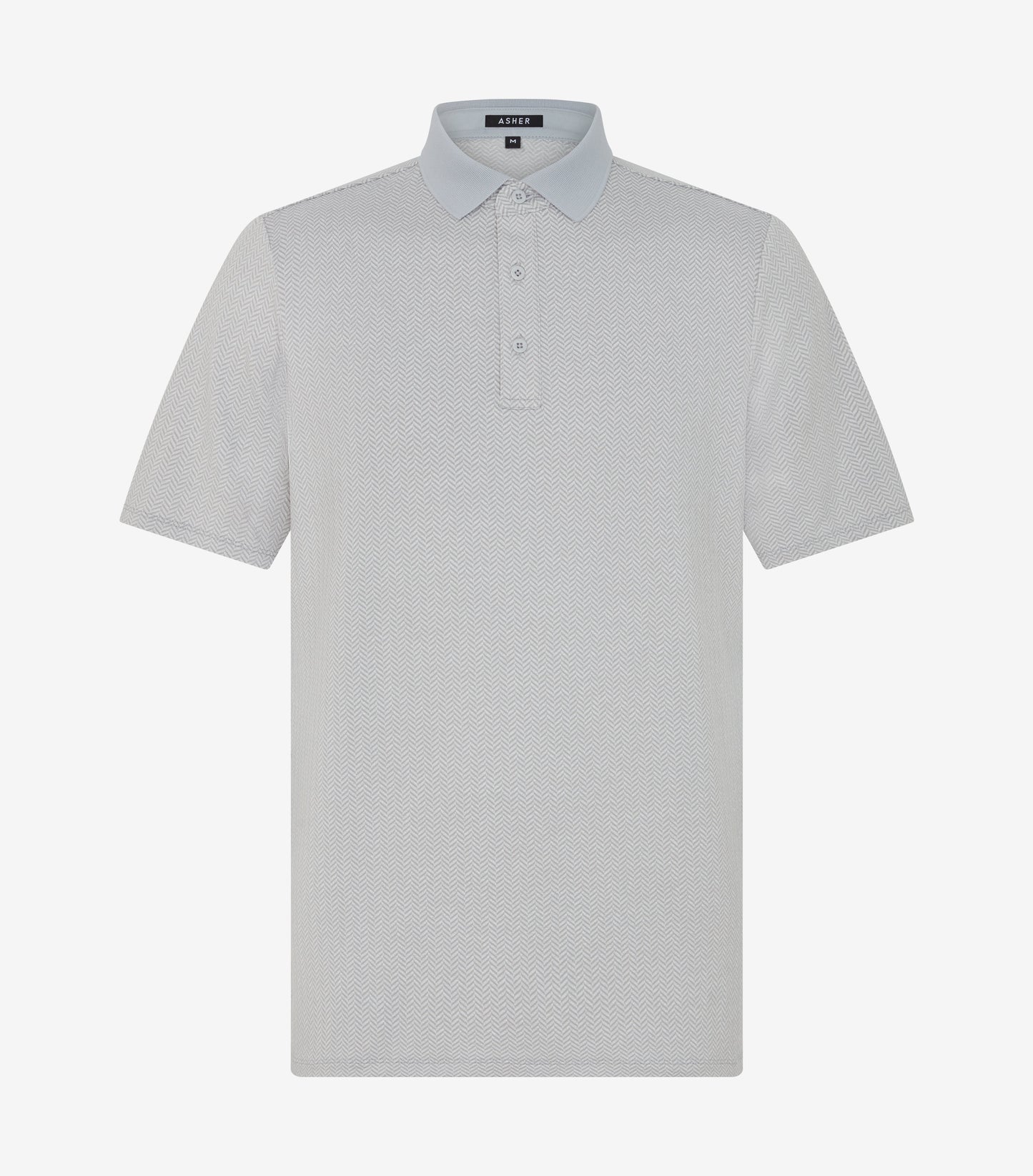 Asher Golf Herringbone Polo Heather Grey