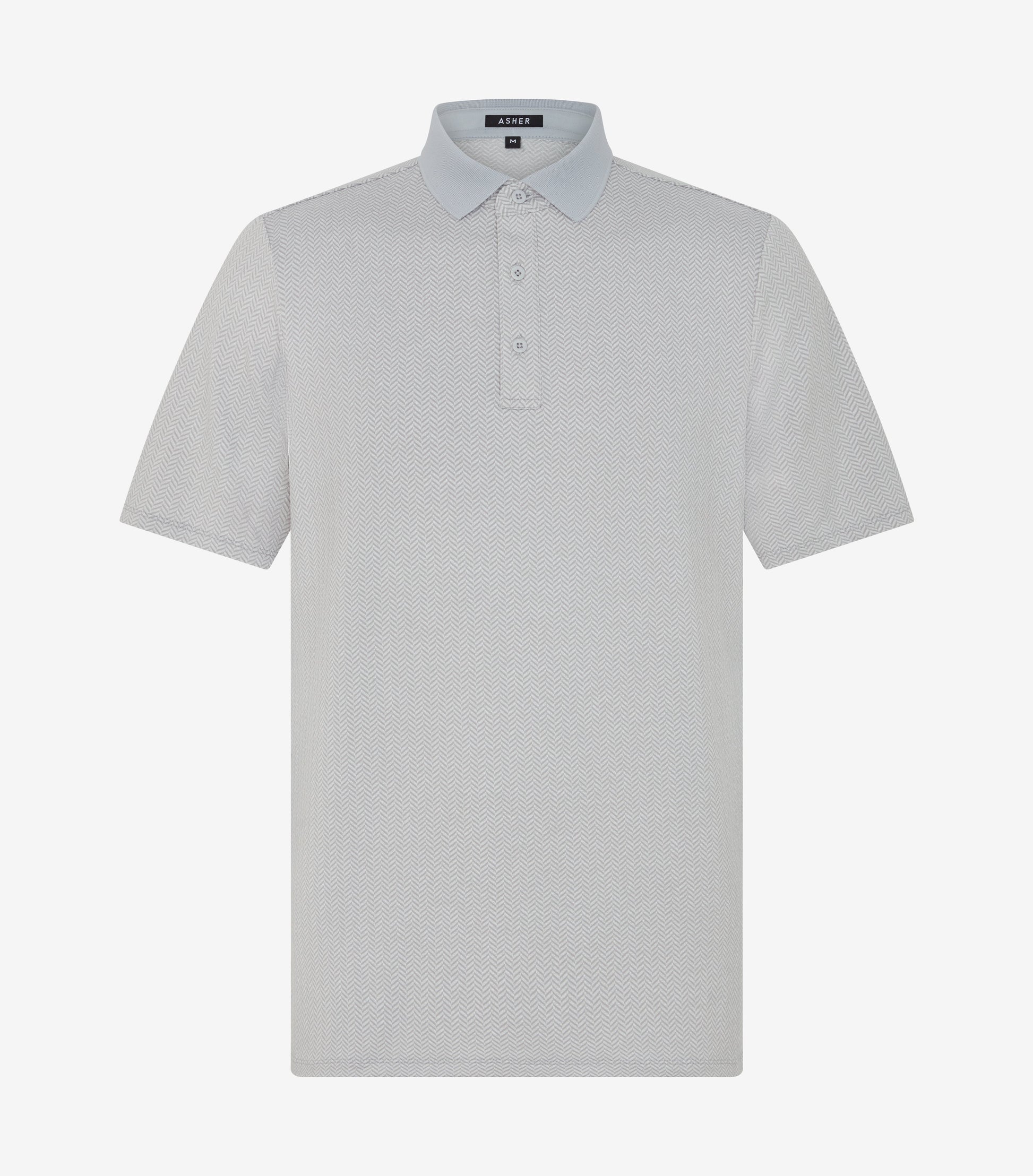Asher Golf Herringbone Polo Heather Grey