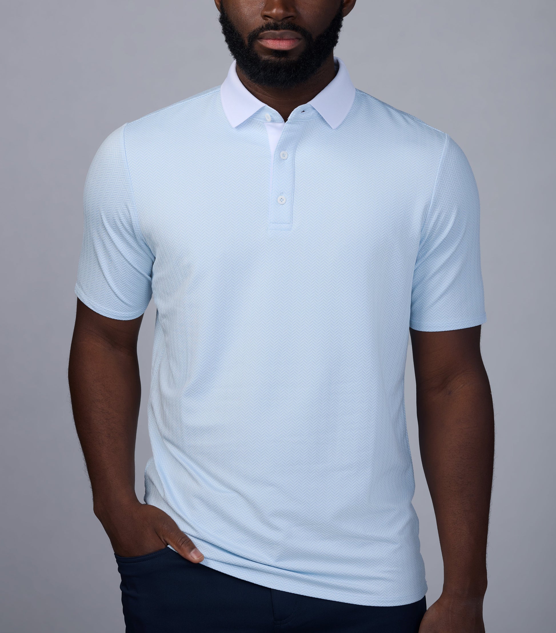 Asher Golf Herringbone Polo