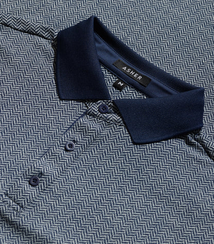 Asher Golf Herringbone Polo
